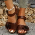 thumbnail image 6 of Wavsuf Platform Sandals for Women Wide Hollow Out Casual Summer Brown Sandals Shoes Size 9.5, 6 of 8