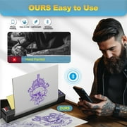 Wireless Tattoo Transfer Stencil Printer, Rechargeable Tattoo Printer, Artists & Beginner Friendly, Portable 1.3lb Tattoo Thermal Copier Printer Compatible with Android, iOS & Windows