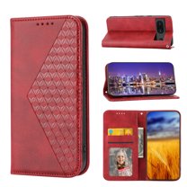 Tarise for Google Pixel 7 Phone Case, Luxury PU Leather Shockproof Flip Folding Kickstand Card Holder Pocket Wallet Wrist Strap Handbag Magnetic Closure Case Cover for Google Pixel 7 6.3 inch, Red