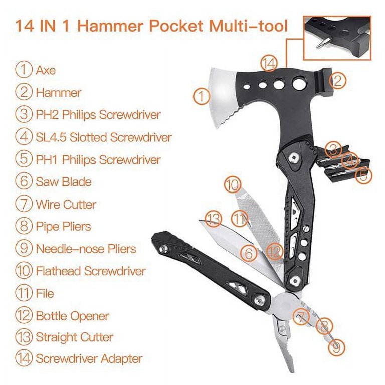 Gift for Men Dad Husband Brother Boyfriend Boys, Hammer Multi-Tool