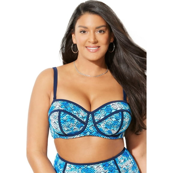 Swimsuits for All Women's Plus Size Madame Crochet Underwire Bikini Top