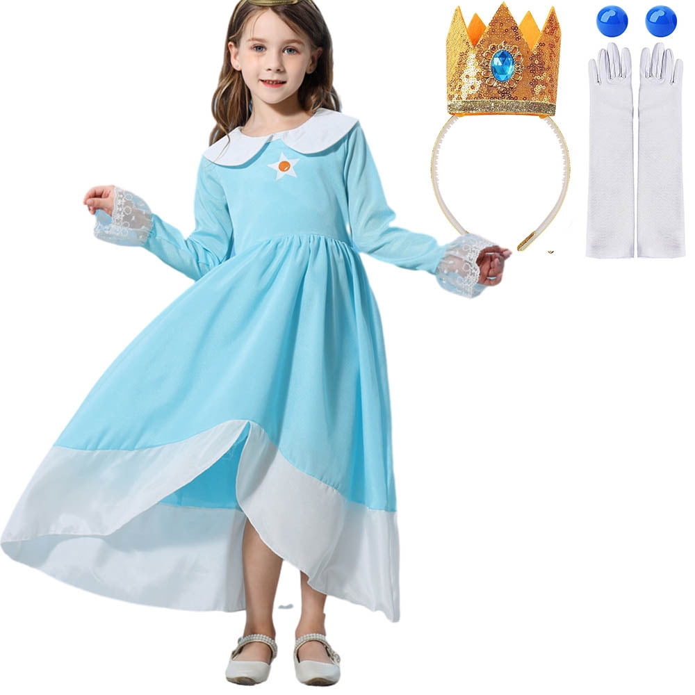 Princess Peach Costume Dress For Girls – Halloween Cosplay Outfit With Crown, Gloves, Scepter - View #13