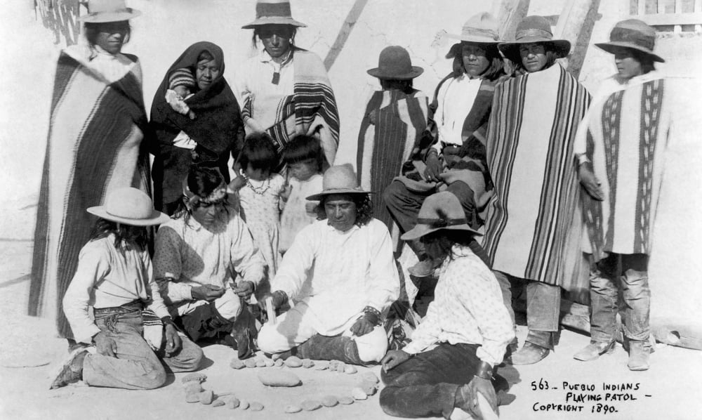 Native Americans Games 1890 Npueblo Playing A Traditional Game Of Patol Near Isleta New Mexico