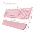 thumbnail image 2 of MageGee Clavier de Jeu Mécanique pour Machine à Écrire, Claviers Filaires Rétro Rose Punk à Touches Rondes avec DEL Rétroéclairées Blanches et Repose-Poignet Détachable pour Jeu et Bureau, 2 of 8