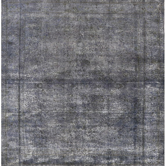 Ahgly Company Machine Washable Indoor Square Industrial Modern Gunmetal Gray Area Rugs, 5' Square