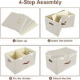 thumbnail image 5 of Extra Large Collapsible Storage Bins with Lids and Compartments, Washable, Fabric Storage Boxes, 21.7x13x11.8 inches, 2 Pack, Beige, 5 of 5