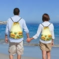 thumbnail image 5 of Honeii Sunflowers On A Yellow Background Print Drawstring Backpack,Drawstring Bags String Backpack Gym Cinch Sack Backpack Sport Bag Draw-Small, 5 of 6