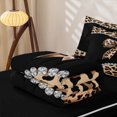 thumbnail image 5 of Erosebridal Leopard Print Bow Zipper Twin Comforter Sets with Fitted Sheet and 2 Pillowcases,3D Diamond Print Zipper Bedding Set For Girls,Black Reversible,4pcs, 5 of 7