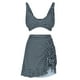 thumbnail image 5 of Trajes de baño para mujer Trajes de baño de dos piezas a cuadros para mujer Trajes de baño de vendaje Cuello redondo Trajes de baño sin espalda Trajes de baño de 3 piezas para mujer, 5 of 8