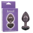 thumbnail image 1 of CalExotics Jewel Black Diamond Heart Glass Anal Plug, Large, Black, 1 of 7