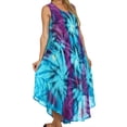 thumbnail image 4 of Sakkas Starlight Caftan Tank Dress / Cover Up - Turquoise / Purple - One Size, 4 of 6