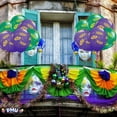 thumbnail image 2 of PMU Mardi Gras Balloons 11 Inch Assorted Green and Purple Latex with All-Over Print Gold Masks and Confetti Pkg/12, 2 of 7