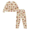 thumbnail image 2 of Tutolipy Capybara Strawberry Printed Sleepwear for Women Drawstring Pajama Cozy Loungewear Long Sleeve Tops Jogger Pants Pjs Sets, M, 2 of 7