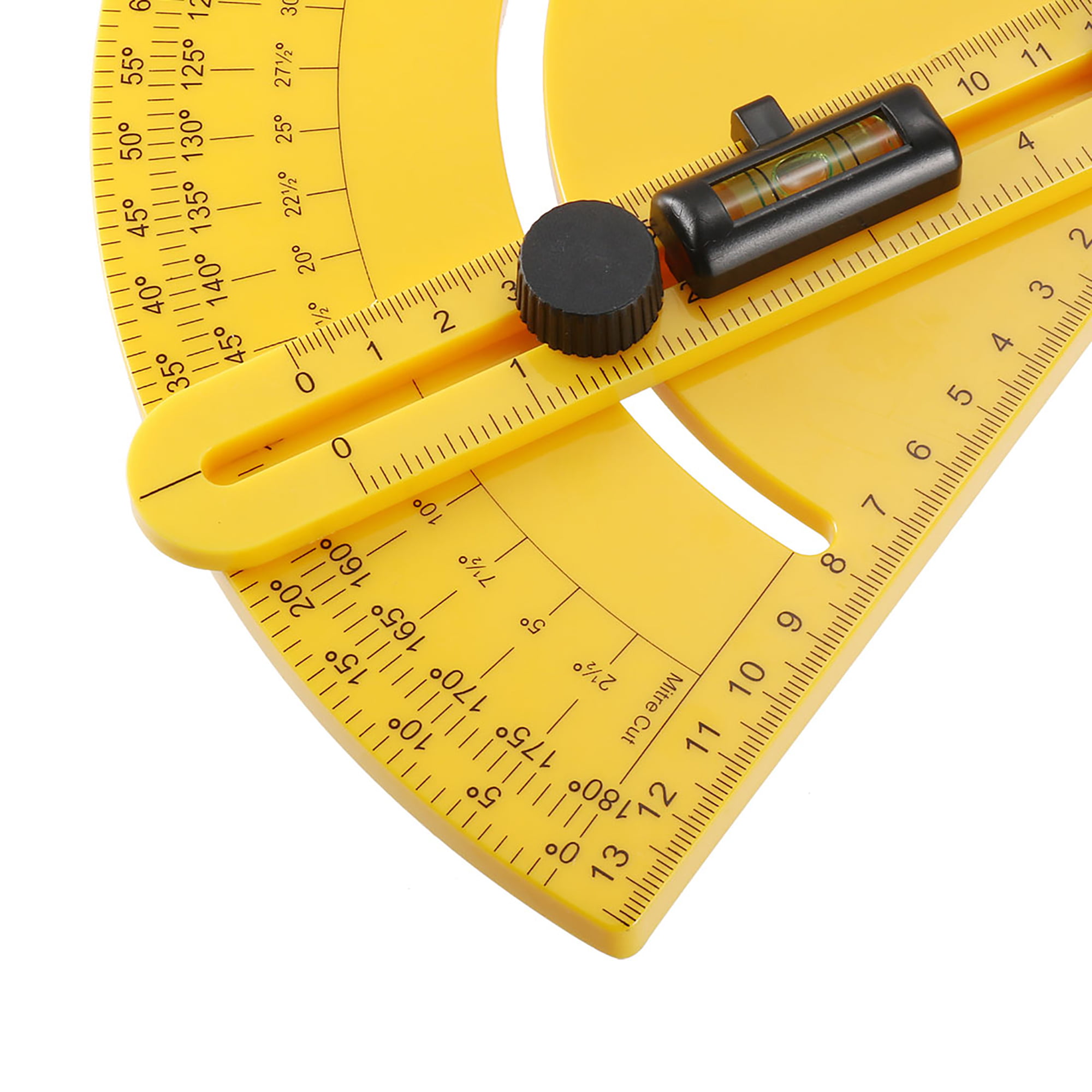 Protractor Angle Finder 0-180° Round Head with 250mm 10inch Arm Measuring Ruler 