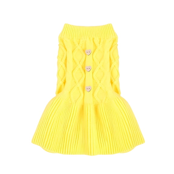 TELOLY Pet Dog Cat Spring Sweater Lovely Two-Legged Clothing Comfortable Puppy Cat Wool Dress (Yellow Size Xxs)