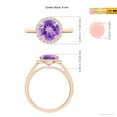 thumbnail image 4 of ANGARA Natural Round 1.7 ct Amethyst Cathedral Ring with Diamond Halo in 14K Rose Gold for Women (Size-8mm) | February Birthstone, Anniversary, Jewelry Gift for Women | Natural Amethyst Ring, 4 of 8