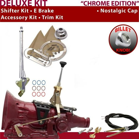 American Shifter 45RFE Shifter Kit Chrome 6 in. E Brake Cable Trim Kit for EB352