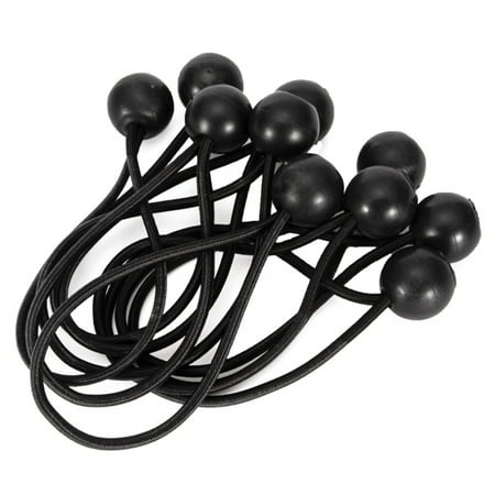

Shulemin 10Pcs Ball Elastic Cord Tie Down Multipurpose Nylon Easy to Install Bungee Loop for Canopy Tarp Straps