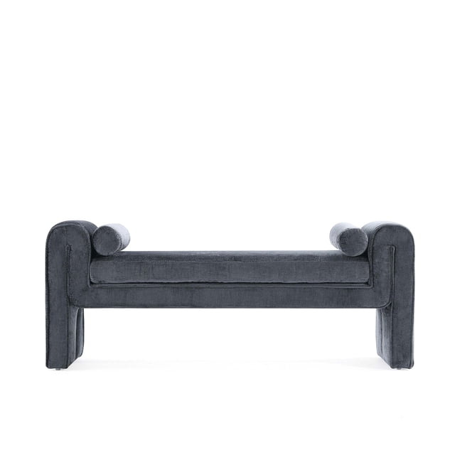 Manhattan Comfort Concord Bench with Solid Wood Frame in Black
