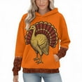 thumbnail image 6 of Women's Thanksgiving Hoodies Cute Turkey Graphic Pullover Sweatshirt Trendy Casual Long Sleeve Holiday Tops, 6 of 7