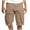 Khaki, variant on JIUKE Cargo Shorts for Men Casual Summer Hiking Shorts Elastic Waisted Knee Length Bermuda Shorts with Pockets