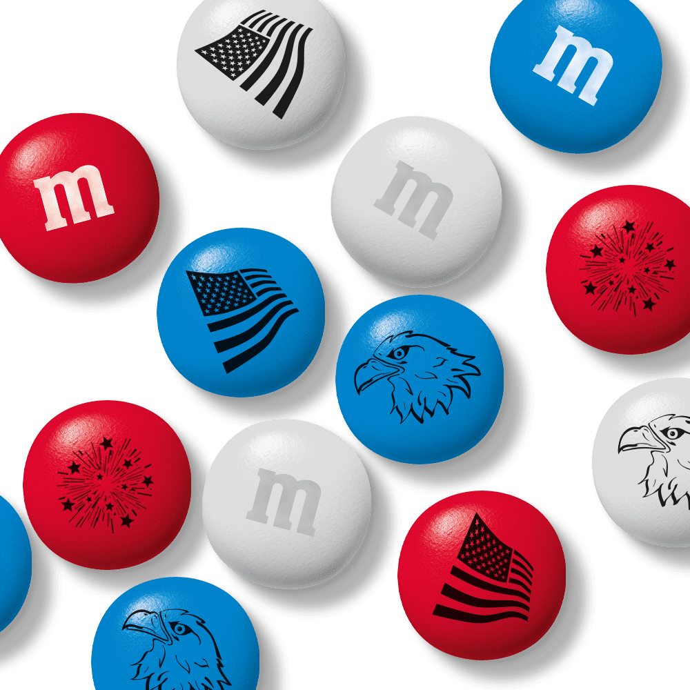M&M'S USA Patriotic Red, White & Blue Milk Chocolate Candy, 2 lb Resealable Bulk Bag