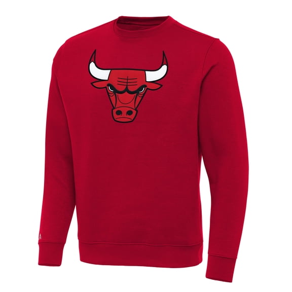Men's Antigua Red Chicago Bulls Big & Tall Victory Crew Neck Pullover Sweatshirt