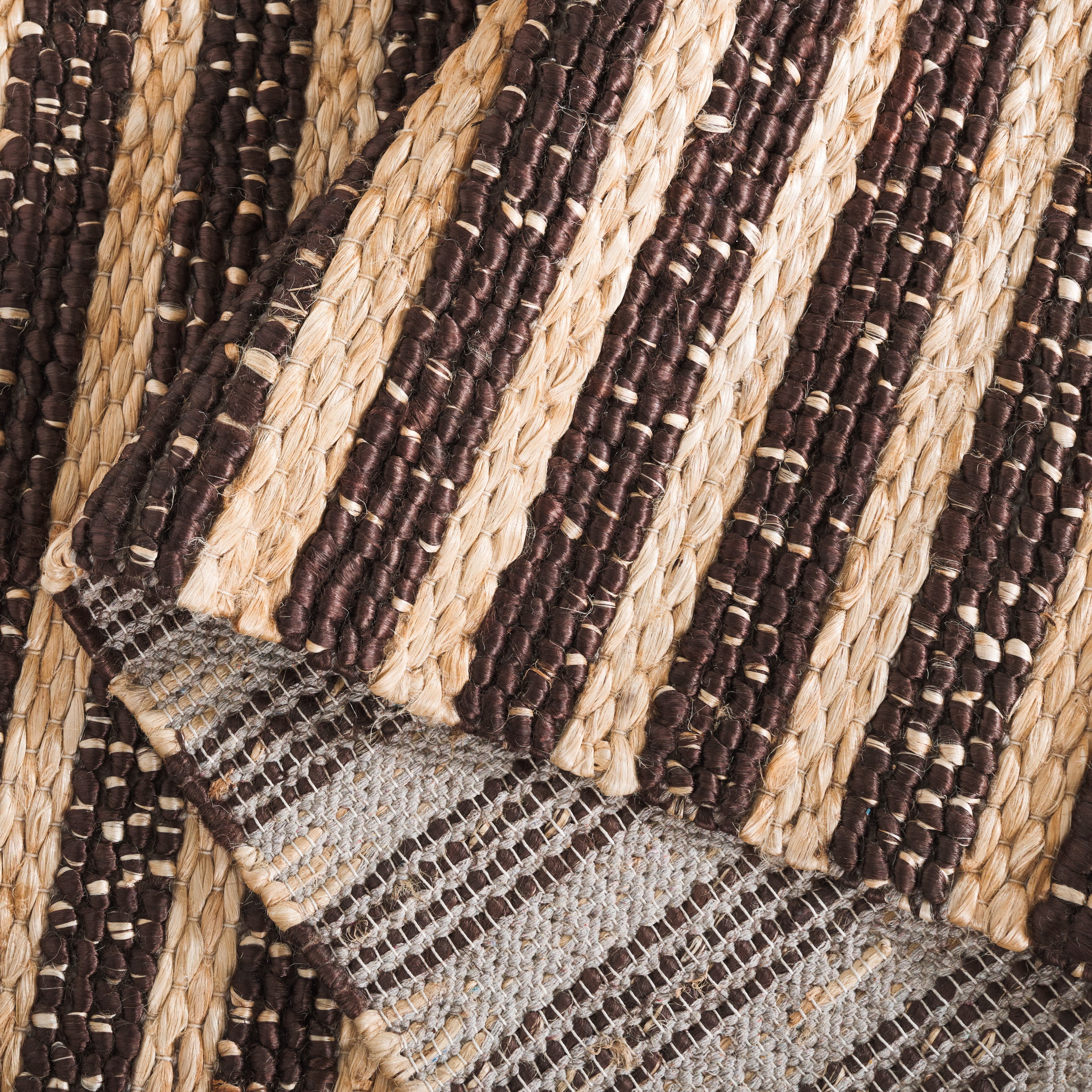 SAFAVIEH Natural Fiber Bentley Striped Area Rug, Natural/Brown, 6' x 9'