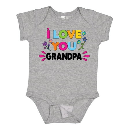 

Inktastic I Love You Grandpa with Flowers Gift Baby Girl Bodysuit