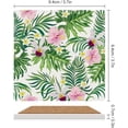 thumbnail image 3 of GZHJMY Square Drink Coasters, 1 Pcs Exotic Pattern with Tropical Flowers Absorbent Ceramic Coffee Coasters for Drinks with Cork Base Housewarming Gift for Home Decor, 3 of 6