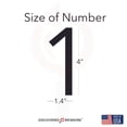 thumbnail image 3 of Discovered Designs - Individual 3D Acrylic Mailbox Number – Self Stick – Long Lasting – Weatherproof – Made in USA (Black 4 inch Number 1), 3 of 9
