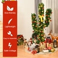 thumbnail image 3 of Patiojoy 6' Artificial Cactus Christmas Tree Pre-Lit Optical Fiber w/ LED Lights & Ball Ornaments, 3 of 10