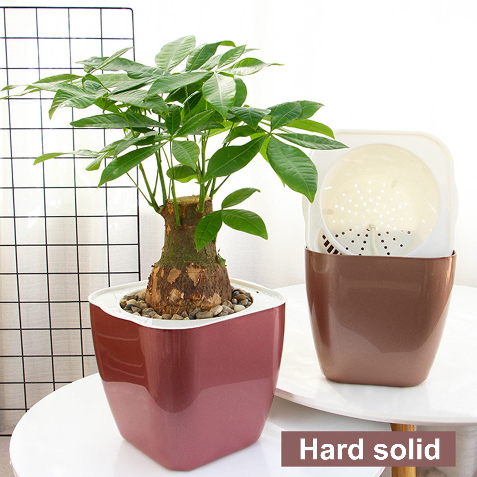 Cheer US Self Watering Pots for Indoor Plants, Flower Pots Outdoor, Self Watering Planter, Plant Pots with Decorative Stones, Flower Pot, Plant Pots Indoor, Flower Pots Indoor
