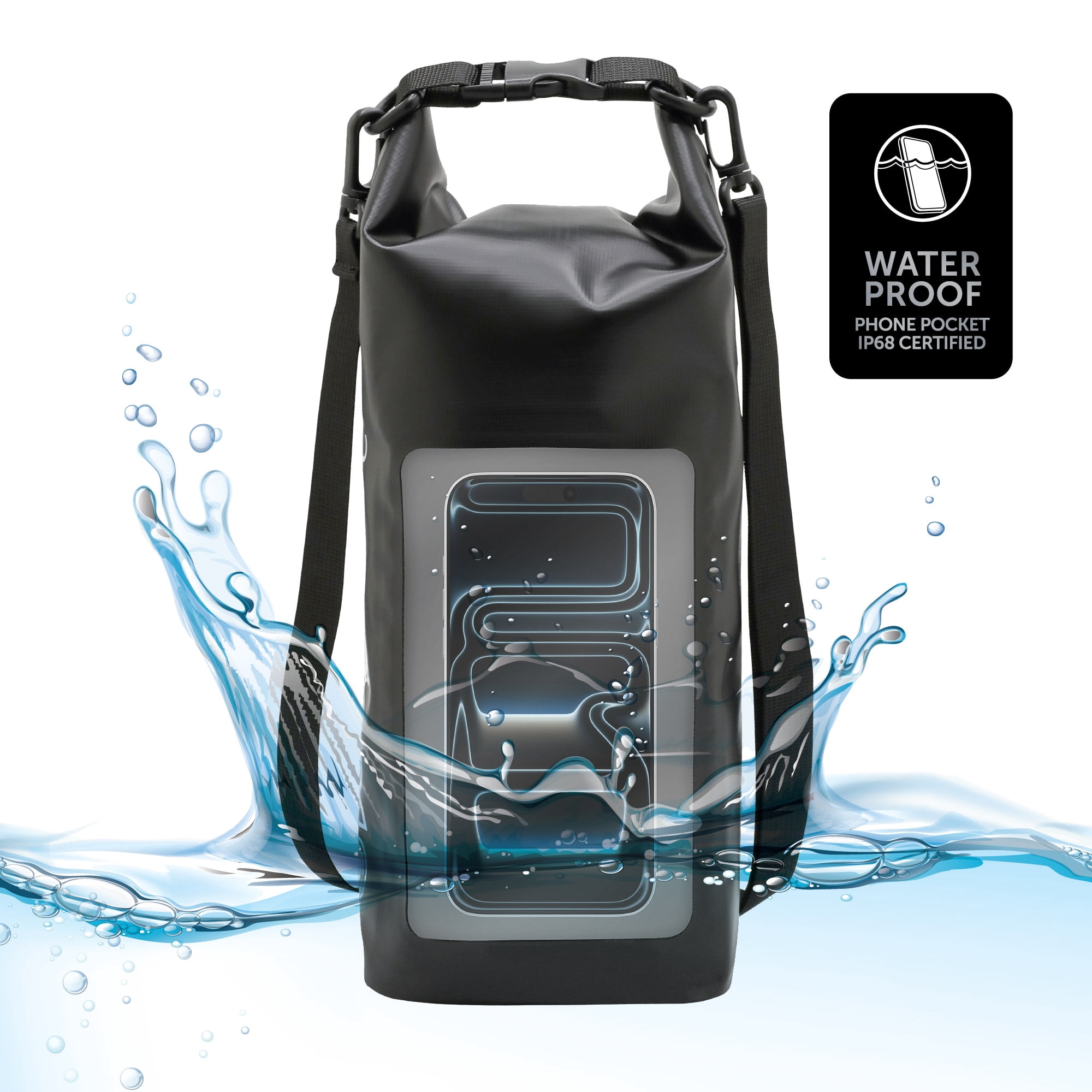 Body Glove Tidal Waterproof 2L Dry Bag - Black/Clear