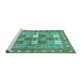 thumbnail image 2 of Ahgly Company Machine Washable Indoor Square Persian Turquoise Blue Traditional Area Rugs, 8' Square, 2 of 4