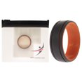 thumbnail image 1 of Anillo de boda de silicona de 2 capas con líneas - Naranja-gris de ROQ para hombre - Anillo de 12 mm, 1 of 1