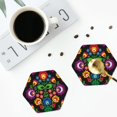 thumbnail image 4 of Yiaed Traditional Floral Polish Print Leather Coasters for Drinks - Cup Coasters Coffee Table Kitchen Table Bar, Home & Office Gifts Handmade Drink Coasters-Hexagon, 4 of 6