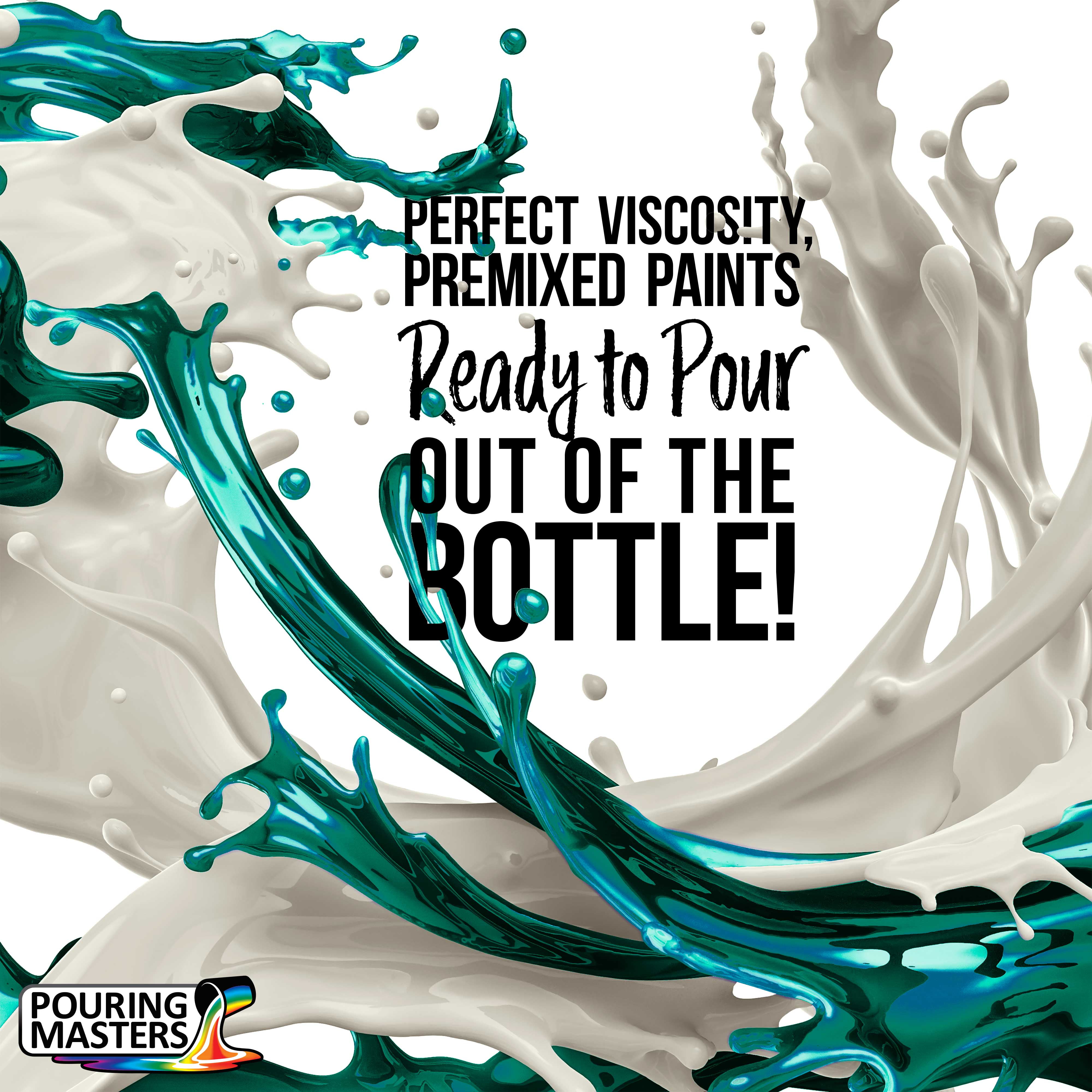 Pouring Masters Magic Aqua/Violet Iridescent Special Effects Pouring Paint - Quart Bottle - Acrylic Ready to Pour Pre-Mixed Water Based for Canvas, Wood, Paper, Crafts, Tile, Rocks and More