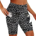 thumbnail image 2 of Womens Lightweight Leggings Tight fit High Waisted Leopard Printed Short Yoga Pants Tummy Control Workout Athletic Leggings with Pockets, 2 of 6
