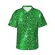 thumbnail image 1 of Balery Shiny round green sequins Camisas hawaianas de manga corta para hombre, camisas playeras de corte holgado, camisas de vacaciones con botones,Medium, 1 of 7