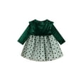 thumbnail image 1 of SUNSIOM Robes d'Automne pour Bébés Filles Manches Longues Col Rond Imprimé à Pois Robes en Tulle Patchwork, 1 of 9