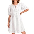 thumbnail image 1 of Summer Dresses for Women  Tie Front V Neck Short Puff, 1 of 5