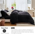 thumbnail image 4 of MR&HM Reversible Satin Microfiber Comforter 3 Pieces Queen Size, Black Queen Comforter Set for All Seasons, Silky Soft Satin Comforter for Hair and Skin, with Satin Pillowcases Set of 2, 4 of 7