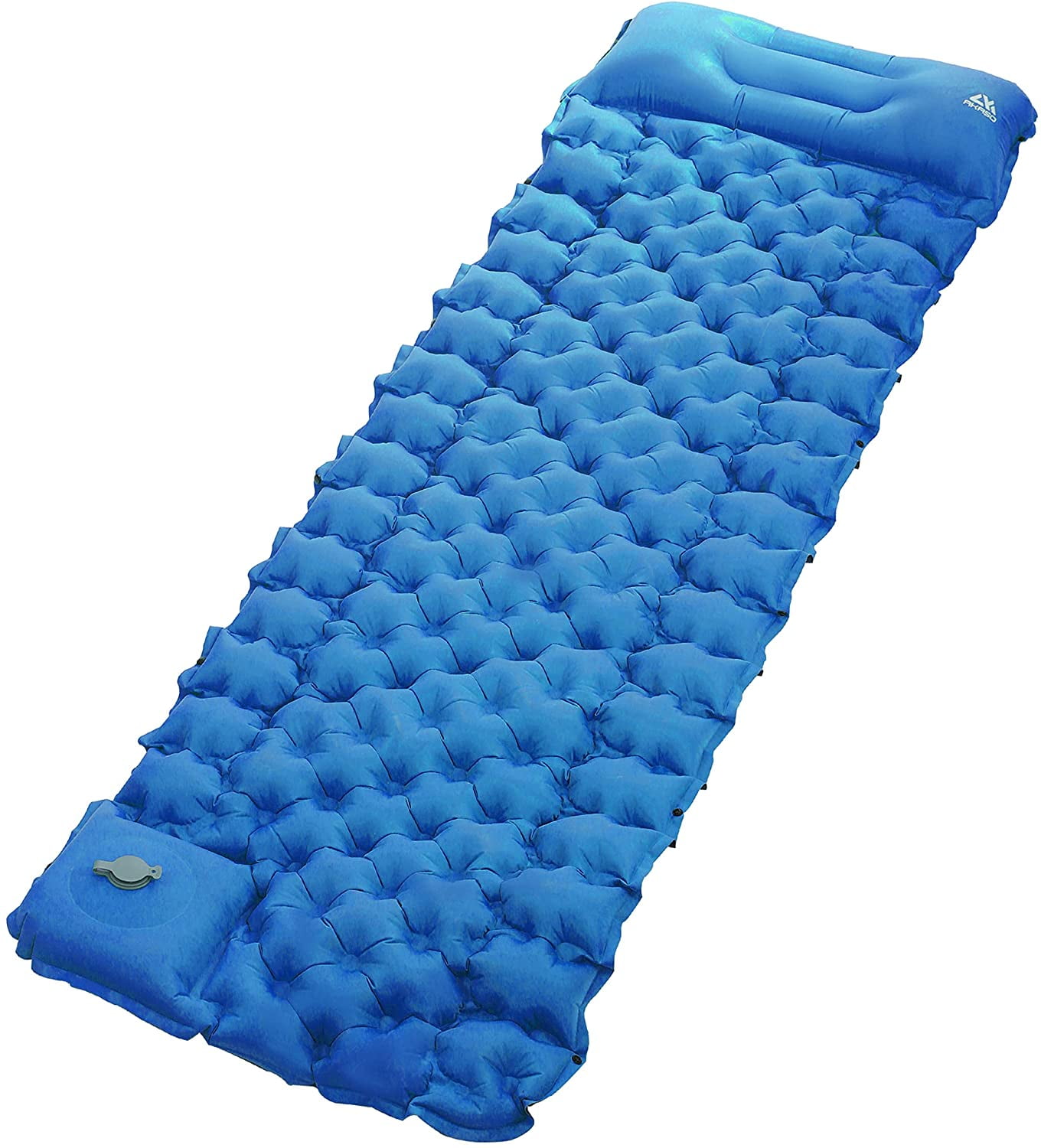 Self Inflating Camping Mat with Foot Pump Waterproof Pillow Blue Ultralight 