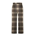 thumbnail image 5 of JIUKE Pajamas Pants for Men Drawstring Plaid Loungewear Baggy Comfy Elastic Waist Casual Trousers with Pockets, 5 of 5