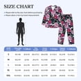 thumbnail image 2 of Mens Pajamas Set, Colorful Carnations Flowers A Button Down Long Sleeve Loungewear Sleepwear Pjs sets for Men, 2 of 5