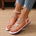 thumbnail image 7 of Viluyesy Womens Flat Sandals, Open Toe Shiny Rhinestone Wide Width Fashion Casual Beach Shoes Pink US5.5, 7 of 7