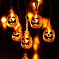 thumbnail image 1 of Decoración de Halloween, 20 LED con pilas, guirnalda de calabaza naranja, luces de cadena para decoración de Halloween, 1 of 5