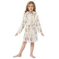thumbnail image 6 of FORMRS Niños Bathrobe Unisex Hooded Robe Soft Plush Pajamas Sleepwear, Size 4-6T, Orange Watercolor Seashells, 6 of 7