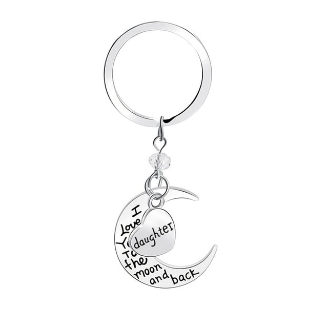 Key Chain Alloy Pendant Keyring Woman Key Holder Decor Key Ring Party Wedding Gift, D1002-Daughter